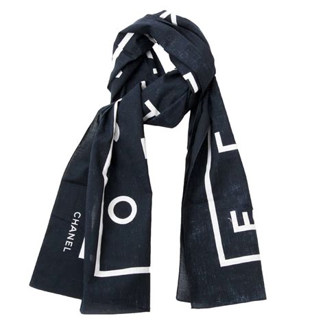 black chanel logo scarf|chanel scarf price.